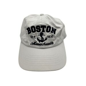 Boston Massachusetts 1630 Anchor Embroidered Unisex Hat Cap  Adjustable White‎